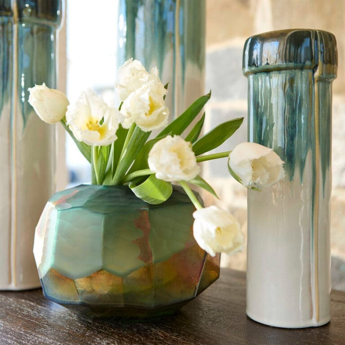 Medium Folded Vase Designed by Seth Vaughn in Cascade Sage by Cyan Design