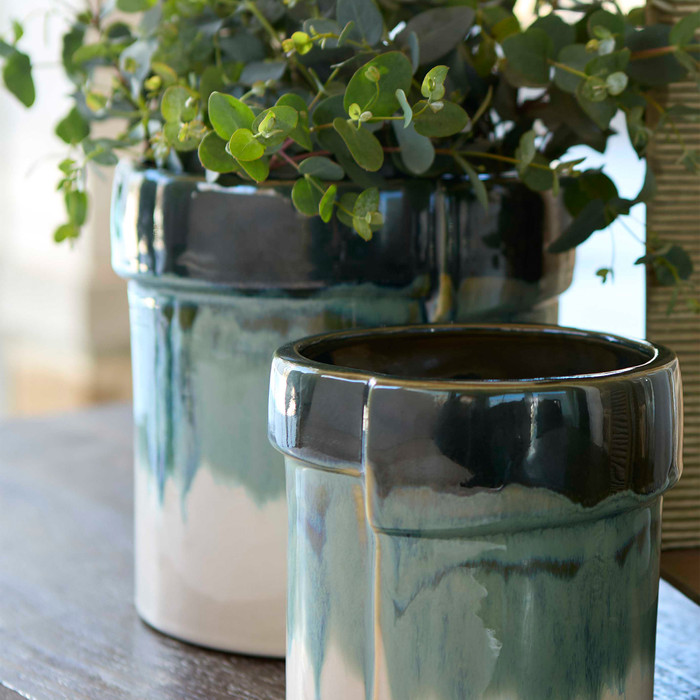 Large Folded Cachepot Designed by Seth Vaughn in Cascade Sage by Cyan Design