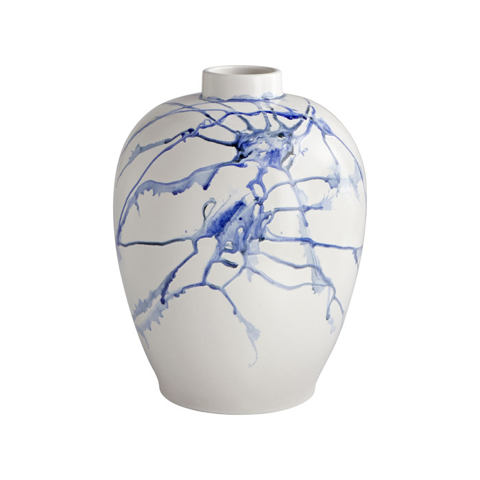 Cyan Design - Neos Vase Designed by Seth Vaughn | White | Blue | Black – Small