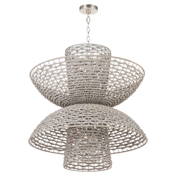 Nickel Masasa Chandelier in Pale Grey by Cyan Design