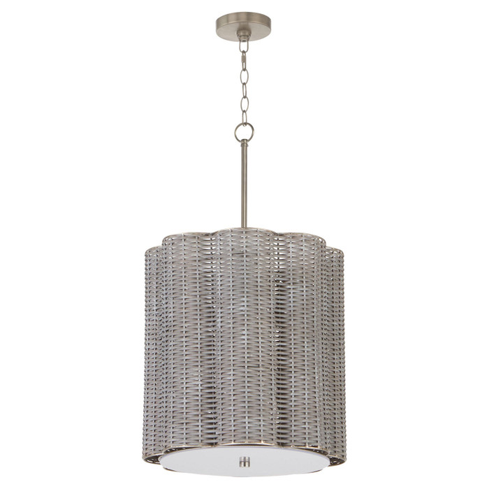 Nickel Boracay Pendant in Brushed Grey by Cyan Design