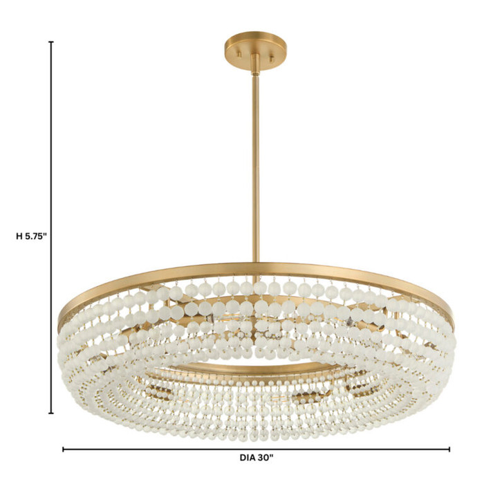 Ophelia 8 Light Pendant in Aged Brass by Cyan Design