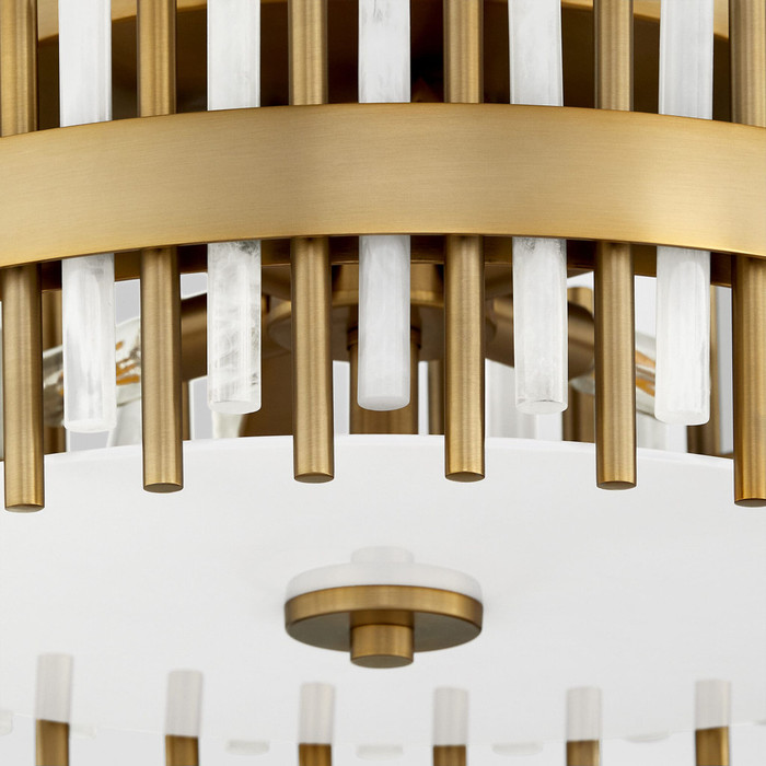 Cassio 4 Light Flush Mount in Aged Brass by Cyan Design
