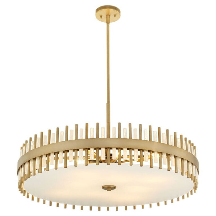 Cassio 8 Light Pendant in Aged Brass by Cyan Design
