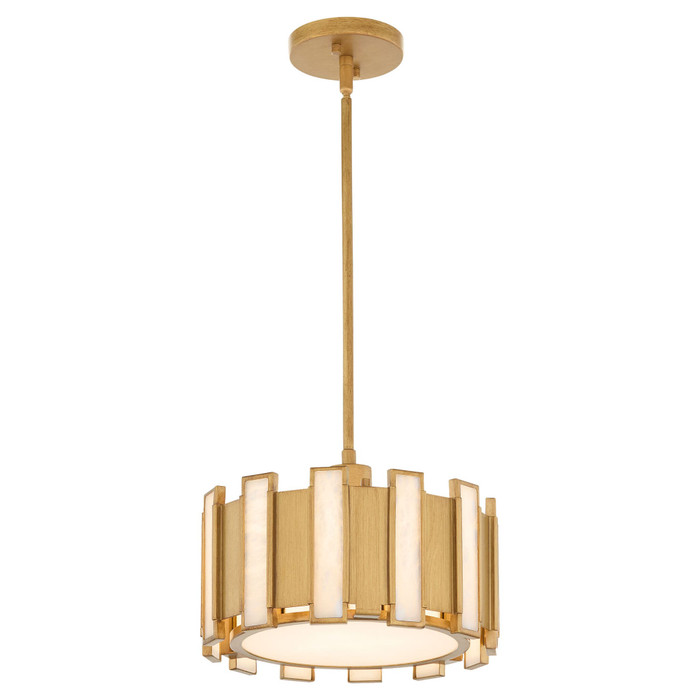 Volterra 1 Light Pendant in Aged Brass by Cyan Design