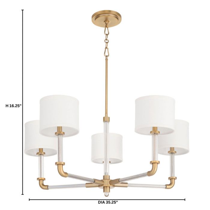 Hightower 5 Light Chandelier in Aged Brass by Cyan Design