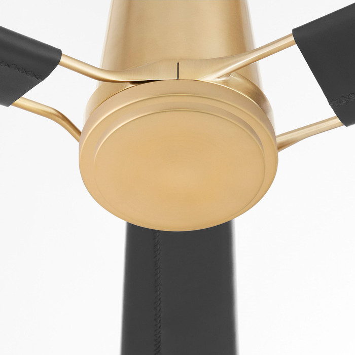 Zephyr 60″ Ceiling Fan in Aged Brass with Black Leather by Cyan Design