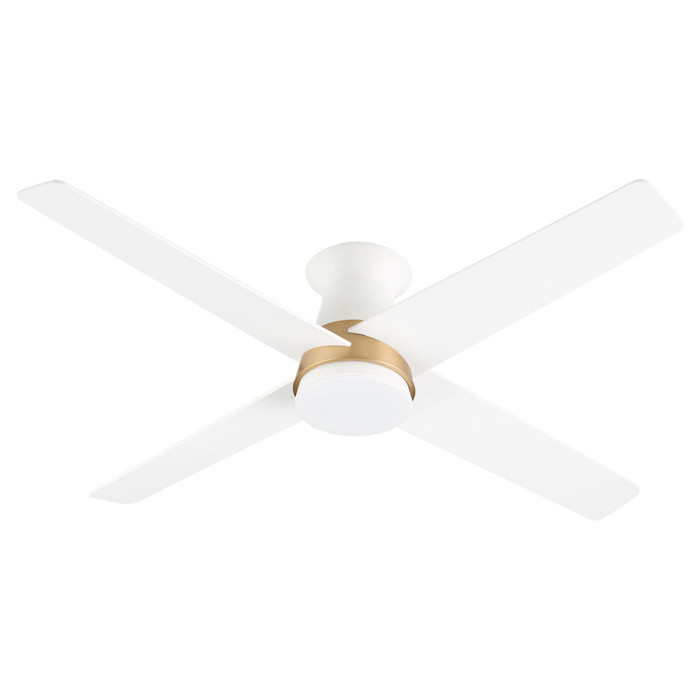 Santa Ana 52″ Ceiling Fan in Studio White Aged Brass Accent & Studio White Blades by Cyan Design