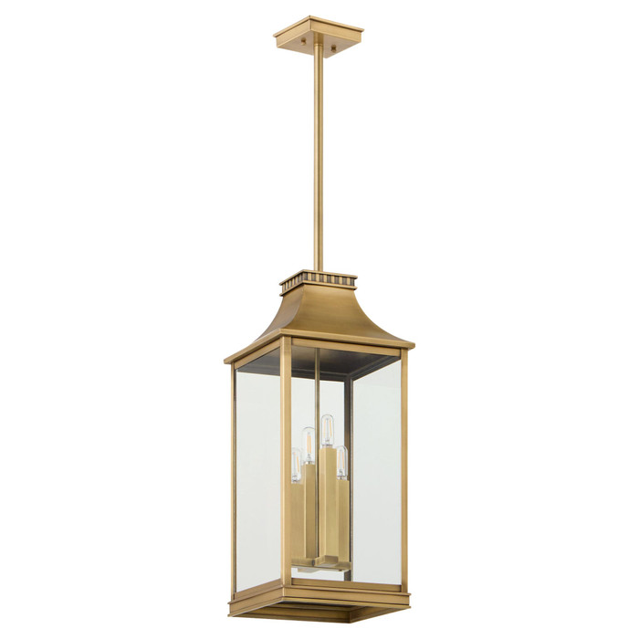 Salem 4 Light Pendant in Heritage Brass by Cyan Design