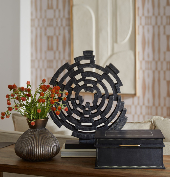 Large Garcia Box Designed by J Kent Martin in Black & Brass by Cyan Design