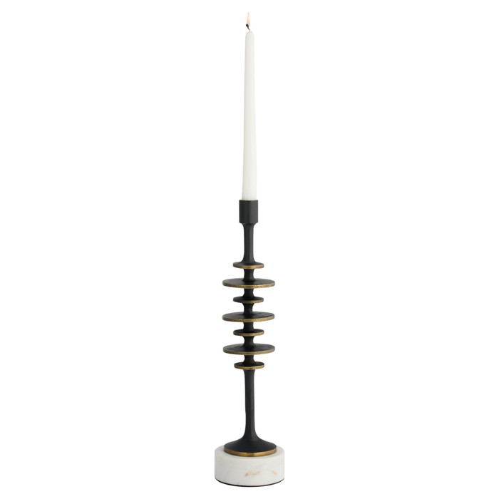 Medium Barcelo Candleholder in Antique Bronze, White & Brass by Cyan Design