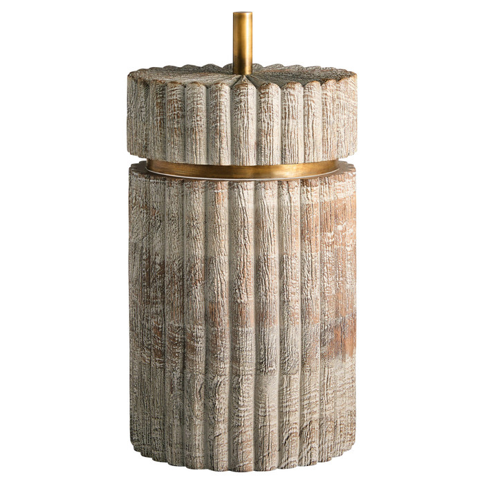 Tall Zucca Box Designed by J Kent Martin in Distressed Taupe & Brass by Cyan Design