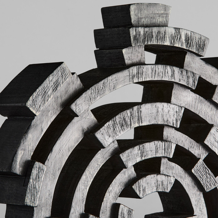 Large Vortex Sculpture in Dark Walnut by Cyan Design