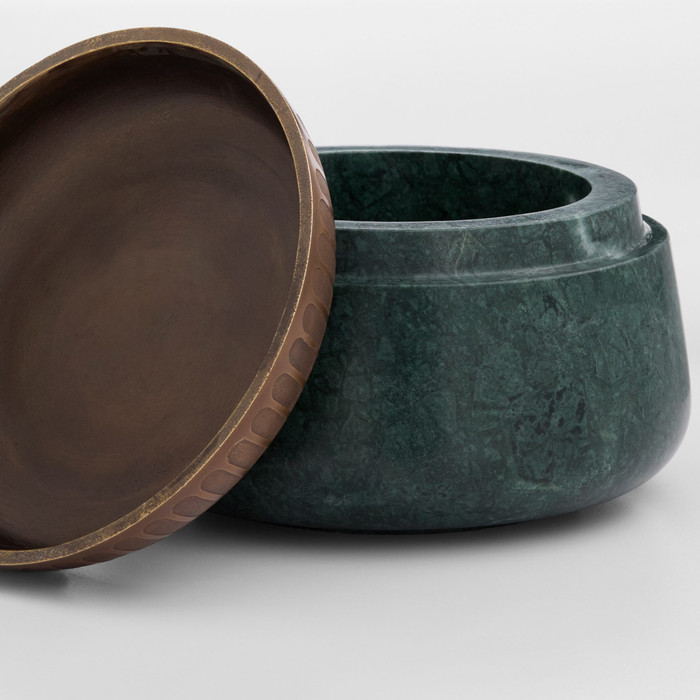 Small Sofia Box in Green Forest & Antique Brass by Cyan Design