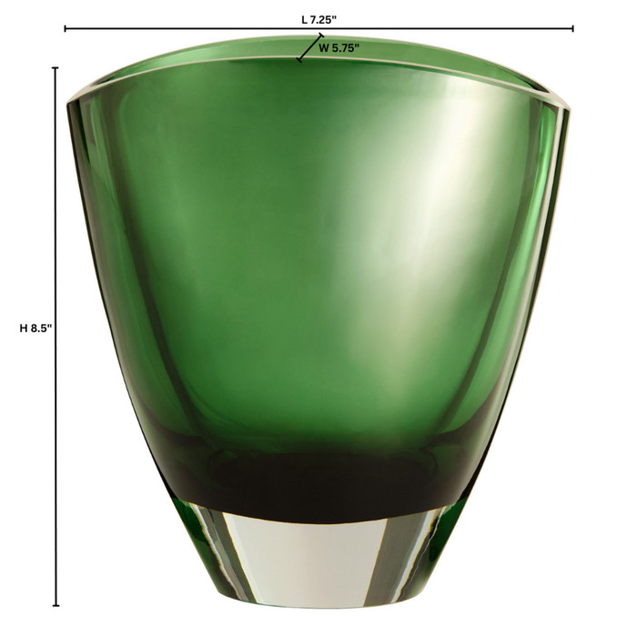 Small Muzo Vase in Emerald Green Clear by Cyan Design
