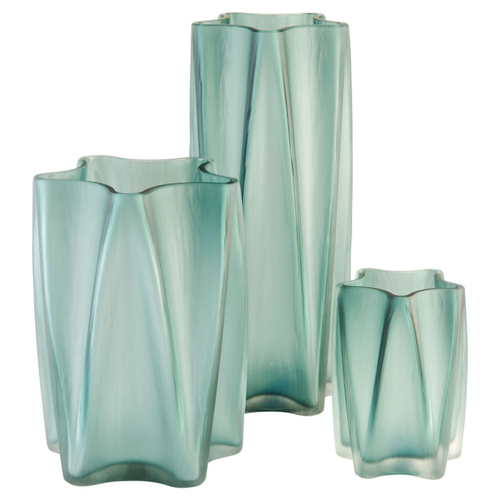 Large Hoku Vase in Green by Cyan Design