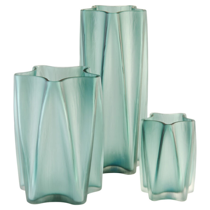Medium Hoku Vase in Green by Cyan Design