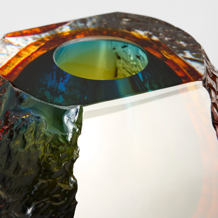 Small Halley Vase in Blue & Amber Clear by Cyan Design