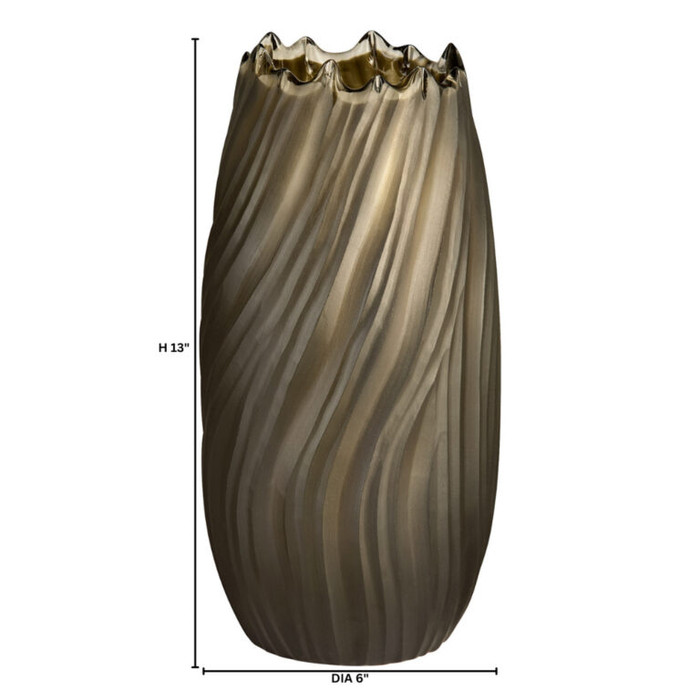 Large Seagrass Vase in Olive by Cyan Design