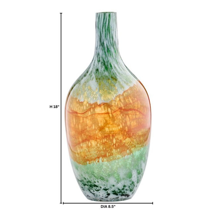 Large Pacaya Bottle Vase in Grey & Orange by Cyan Design
