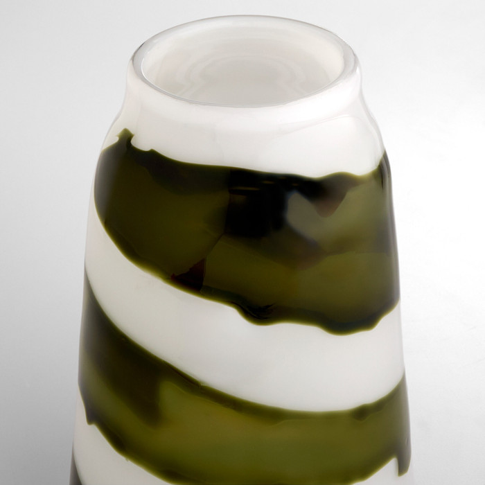 Medium Denali Vase in Iridescent White & Green by Cyan Design