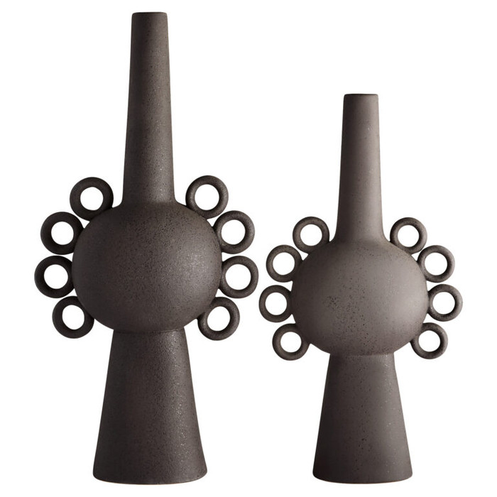 Small Ringlets Vase in Black by Cyan Design