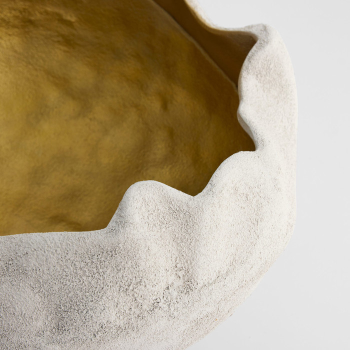 Selene Deep Bowl in White & Gold by Cyan Design