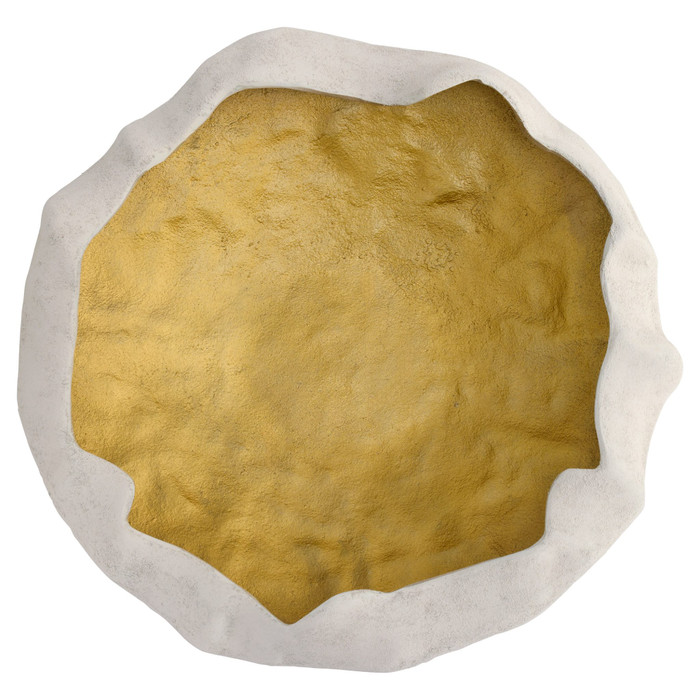 Large Selene Low Bowl in White & Gold by Cyan Design