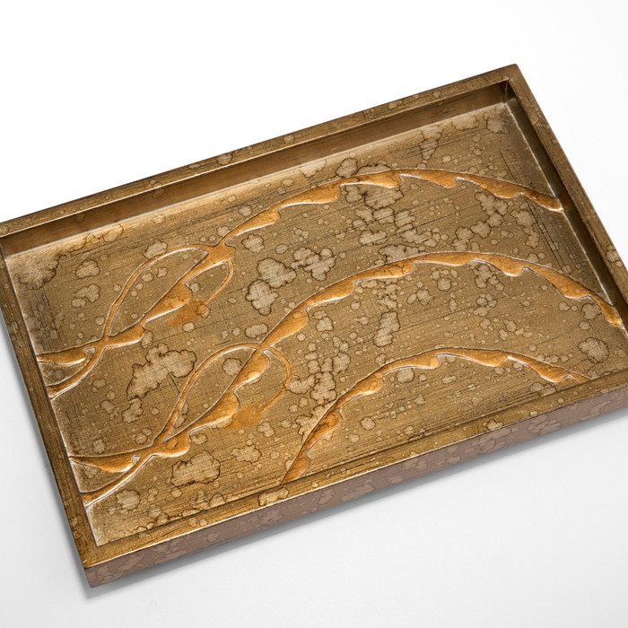 Small Florence Tray in Bronze Lacquer Rectangle by Cyan Design