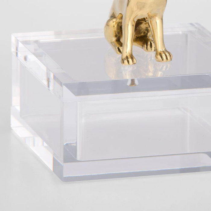 Brass Lago Box in Clear by Cyan Design