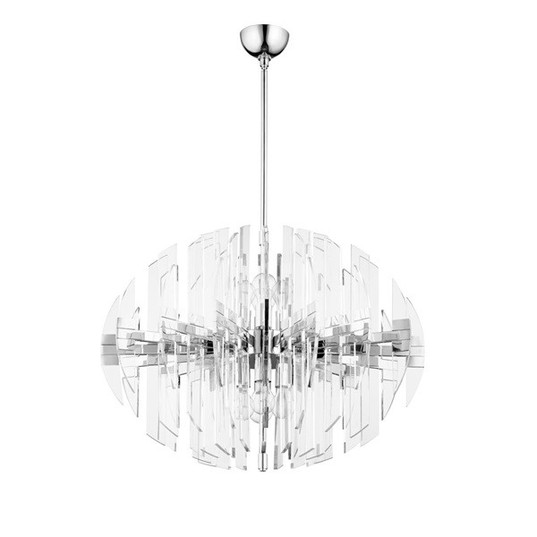 Zion 30″ Oval 8-Light Pendant in Polished Nickel by Cyan Design