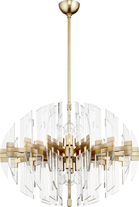 Zion 30″ Oval 8-Light Pendant in Aged Brass by Cyan Design