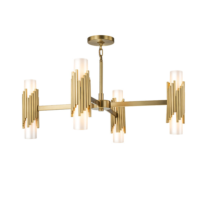 Marvel 8 Light Chandelier in Aged Brass By Lucas + McKearn