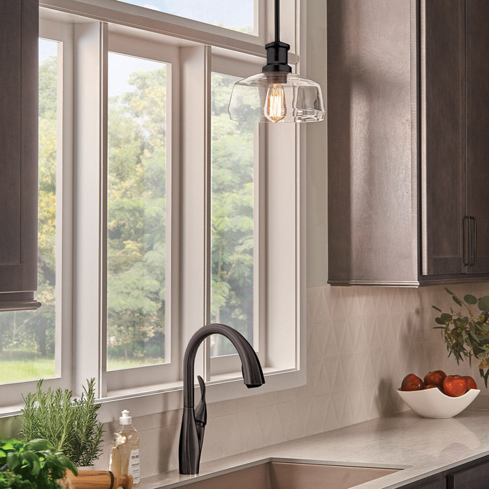 Nottinghill 1 Light Duo-Mount Pendant in Graphite (Black) By Lucas + McKearn