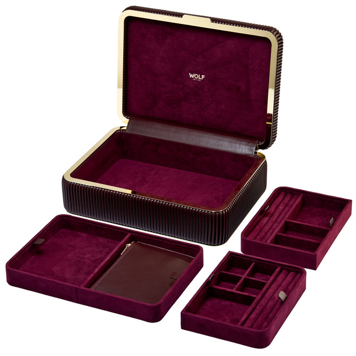 WOLF - Bella Medium Jewelry Box in Bordeaux
