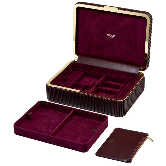 WOLF - Bella Medium Jewelry Box in Bordeaux