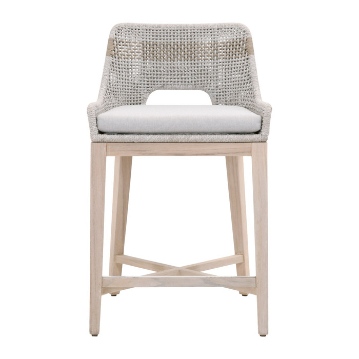 Essentials For Living - Tapestry Outdoor Counter Stool in Taupe & White Flat Rope