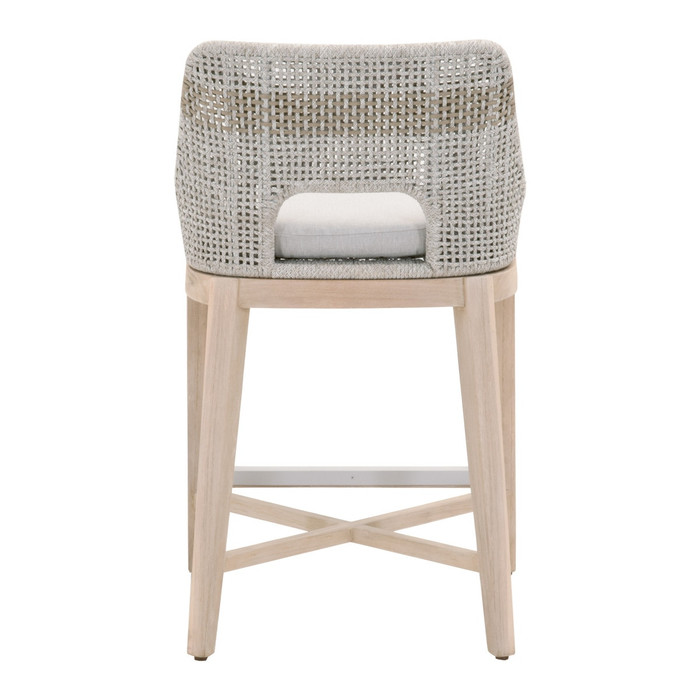 Essentials For Living - Tapestry Outdoor Counter Stool in Taupe & White Flat Rope