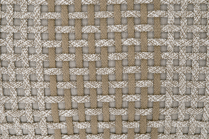 Essentials For Living - Cross Accent Cube in Taupe & White Flat Rope