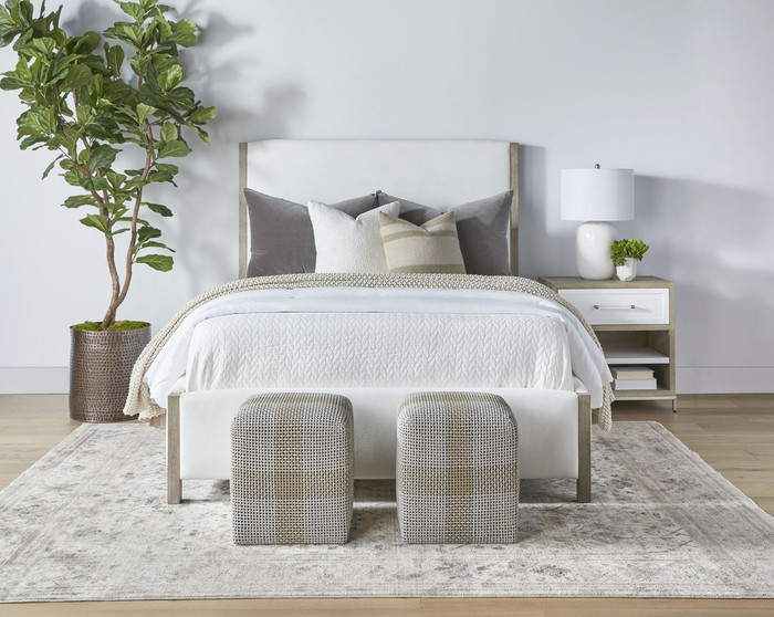 Essentials For Living - Cross Accent Cube in Taupe & White Flat Rope
