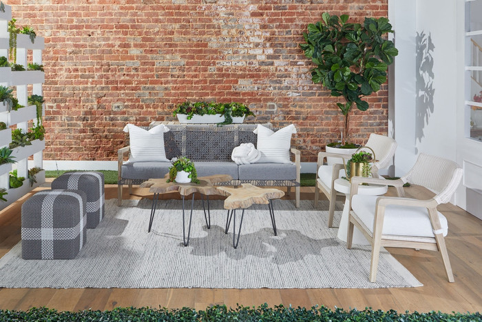 Essentials For Living - Cross Accent Cube in Dove Flat Rope