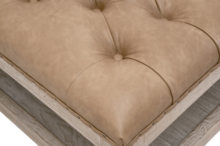 Essentials For Living - Townsend Tufted Upholstered Rectangle Coffee Table in Ivanhoe Toast