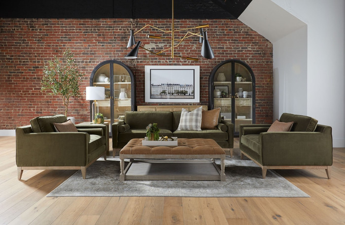 Essentials For Living - Townsend Tufted Upholstered Rectangle Coffee Table in Ivanhoe Toast