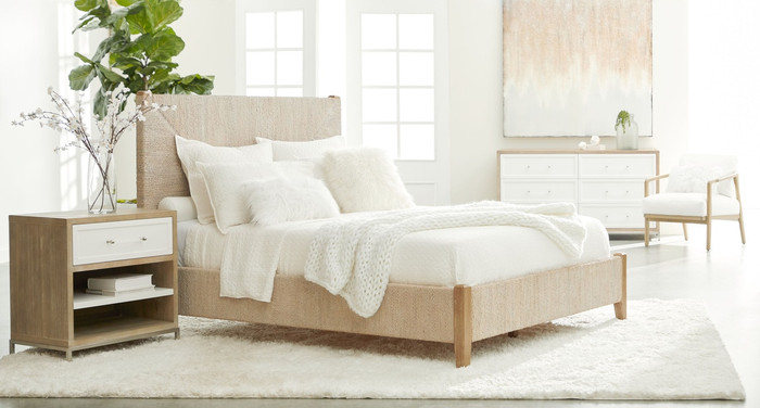 Essentials For Living - Wrenn 6-Drawer Double Dresser in Natural Gray Acacia, Matte White, Brushed Stainless Steel