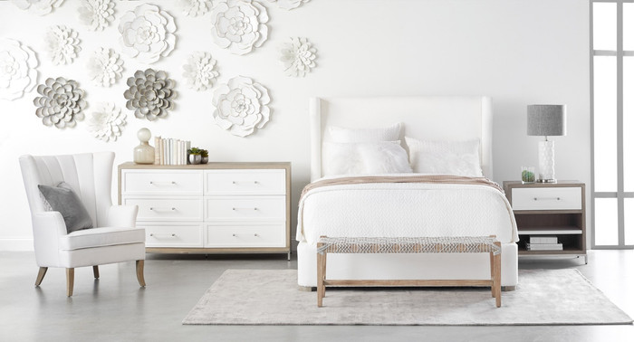 Essentials For Living - Wrenn 6-Drawer Double Dresser in Natural Gray Acacia, Matte White, Brushed Stainless Steel