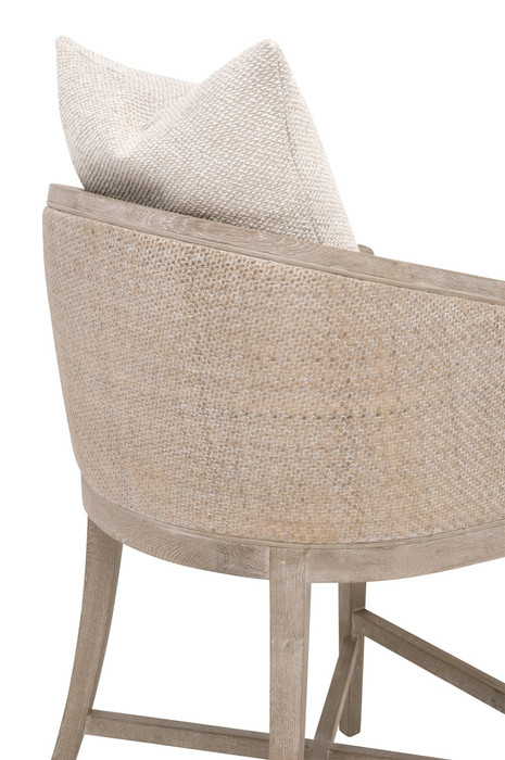 Essentials For Living - McGuire Counter Stool in LiveSmart Gellar-Linen, Natural Gray Oak & Cane