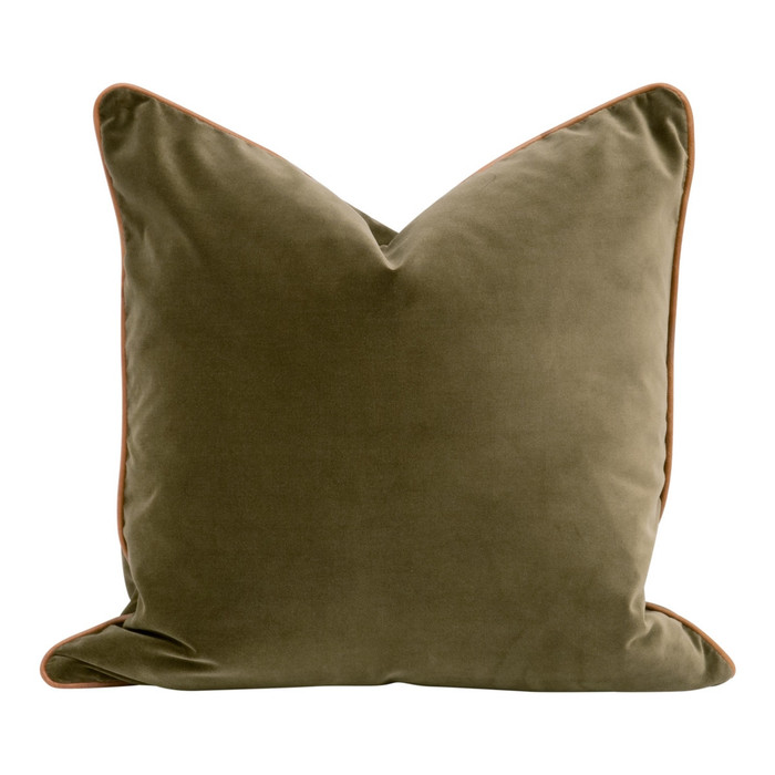 Essentials For Living - The Not So Basic 22" Essential Pillow in Olive Velvet