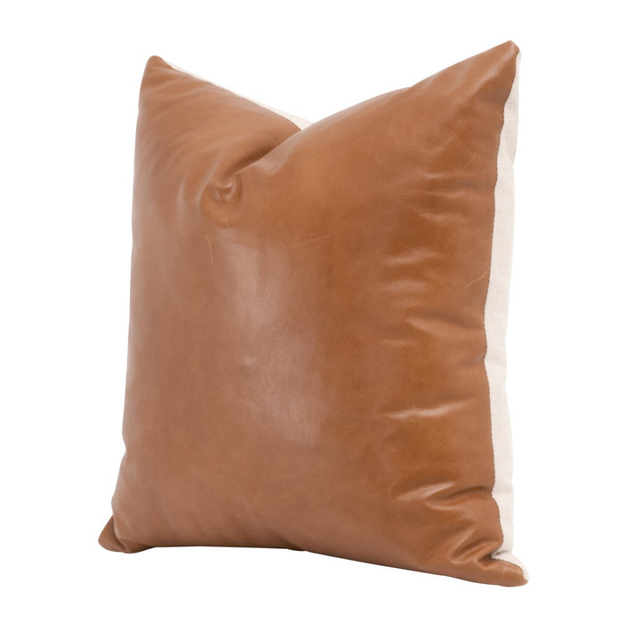 Essentials For Living - The Better Together 22" Essential Pillow in Whiskey Brown Top Grain Leather