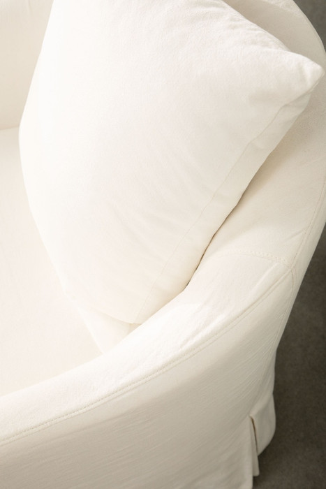 Essentials For Living - Faye Slipcover Swivel Club Chair in Cream Crepe