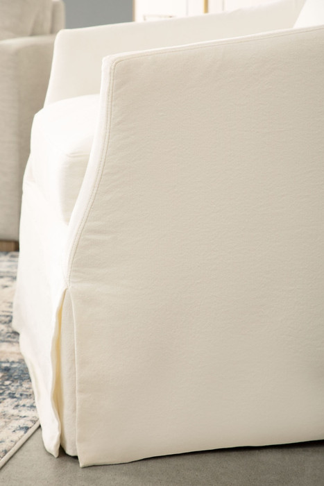 Essentials For Living - Faye Slipcover Swivel Club Chair in Cream Crepe